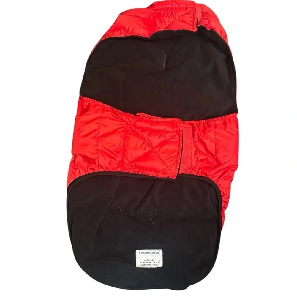 HOTEL DOGGY BLUE Perfect Puffer red dog jacket parka coat Velcro closure cozy